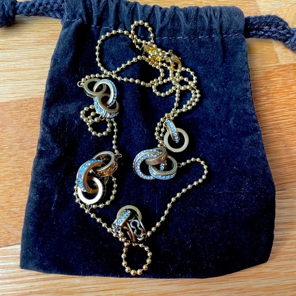 Coach Goldtone Interlocking Circle Long Necklace